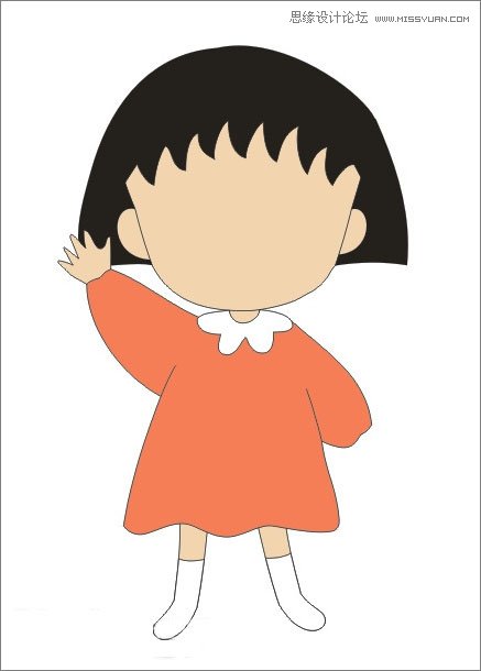 Coreldraw繪制櫻桃小丸子兒童節插畫