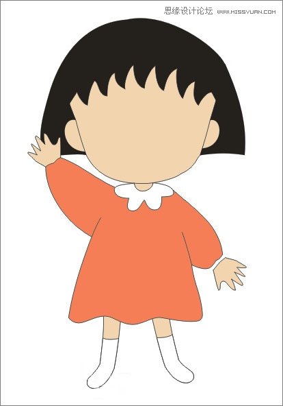 Coreldraw繪制櫻桃小丸子兒童節插畫