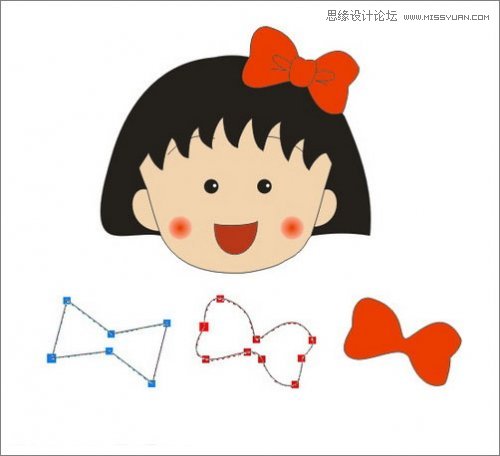 Coreldraw繪制櫻桃小丸子兒童節插畫