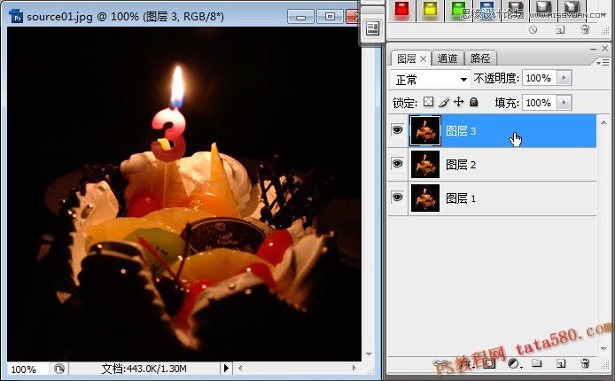 Photoshop制作蠟燭燃燒火焰動畫教程