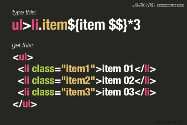 Emmet(Zen coding)HTML代碼使用技巧七則