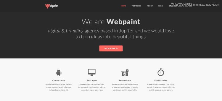 20套高質(zhì)量的免費(fèi)網(wǎng)頁(yè)模版PSD素材