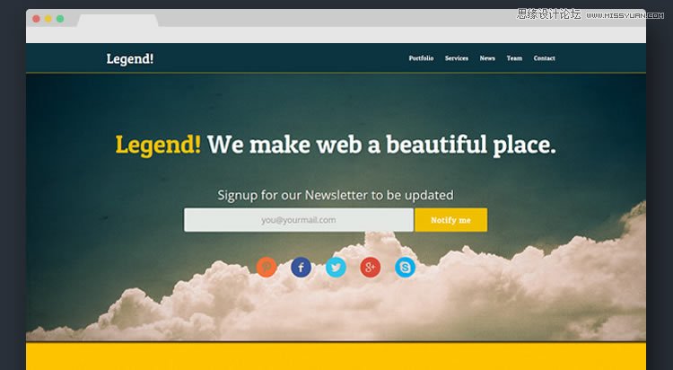 20套高質(zhì)量的免費(fèi)網(wǎng)頁(yè)模版PSD素材