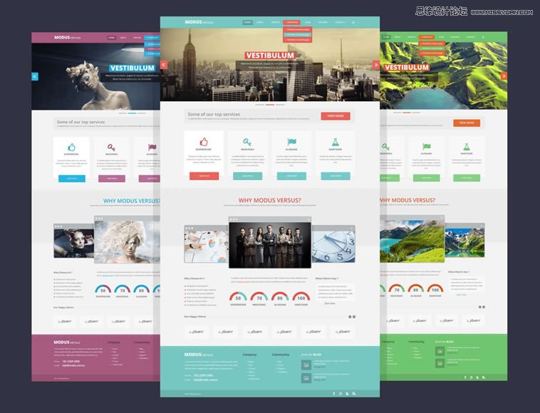 20套高質(zhì)量的免費(fèi)網(wǎng)頁(yè)模版PSD素材