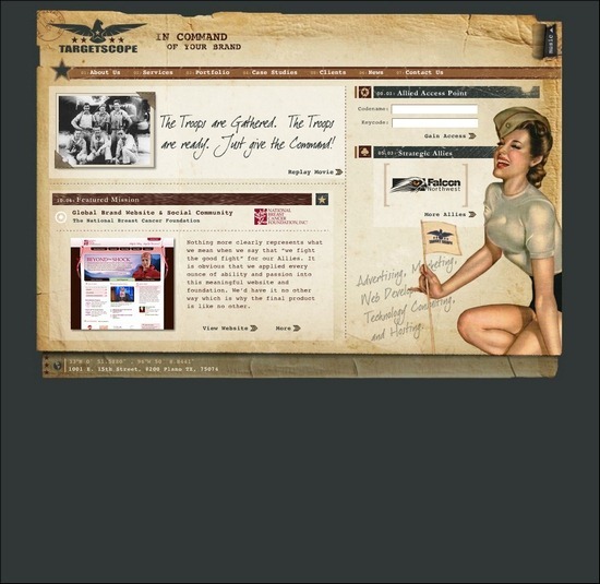 70個暗黃色風格的復古網頁設計欣賞