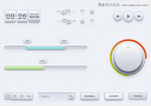 17 45個新鮮的Web和移動設備用戶界面PSD素材