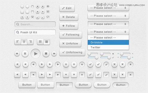 30 45個新鮮的Web和移動設備用戶界面PSD素材