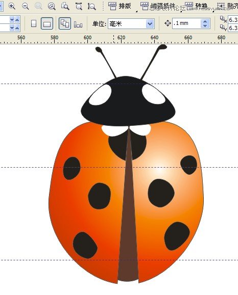 CorelDraw繪制逼真漂亮的七星瓢蟲