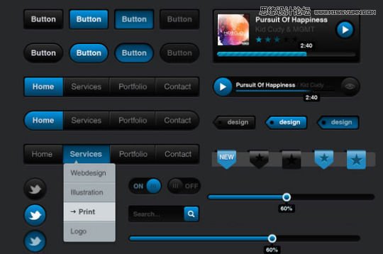 20套新鮮出爐的網頁和移動UI模板PSD素材