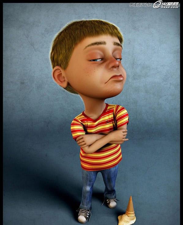 3ds Max制作傲慢的國外小孩教程