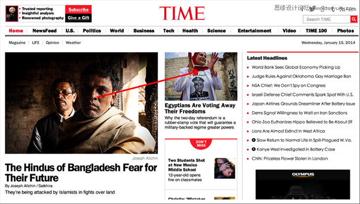 運用視覺表現建立網頁的信息層級