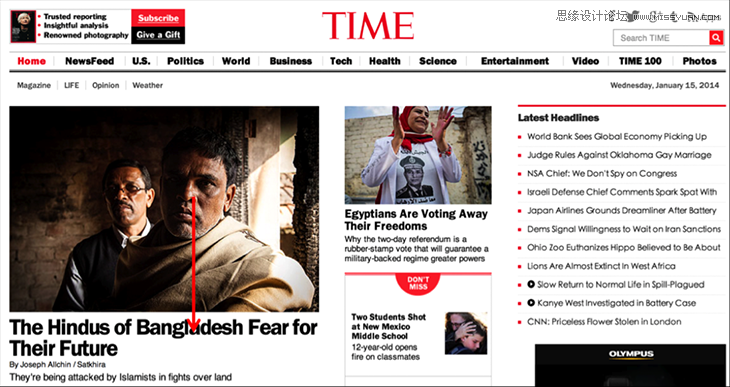 運用視覺表現建立網頁的信息層級