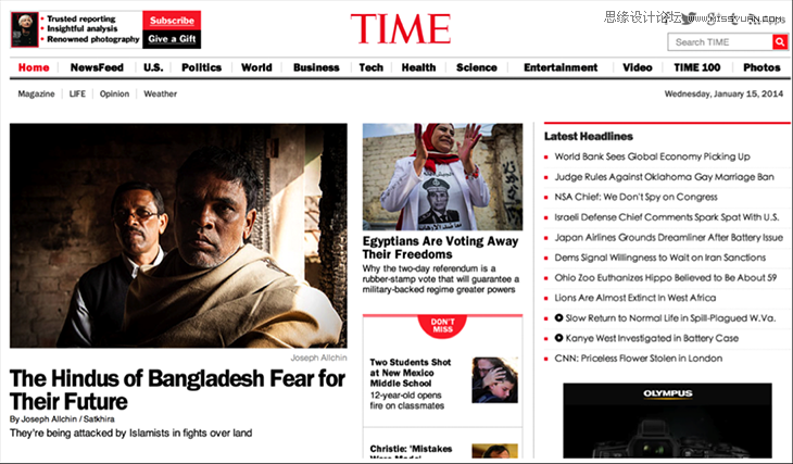 運用視覺表現建立網頁的信息層級