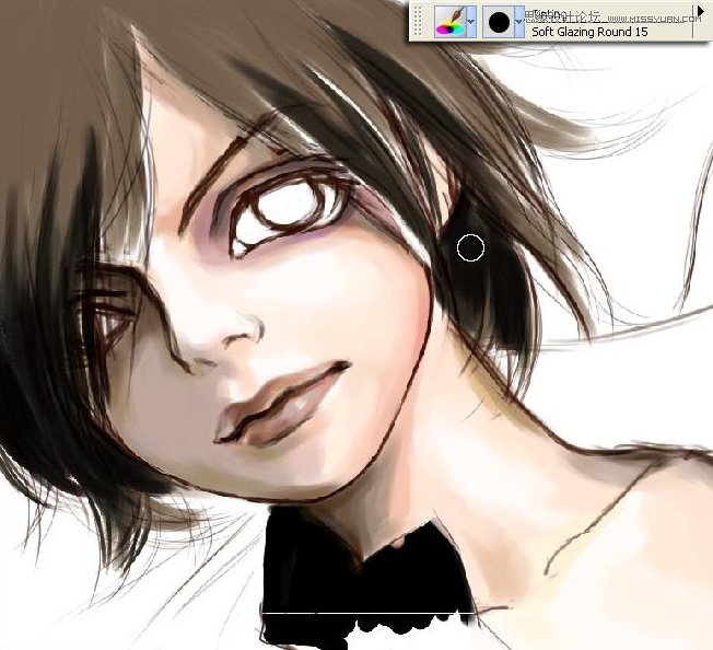 Painter繪制逼真的大眼美少年教程