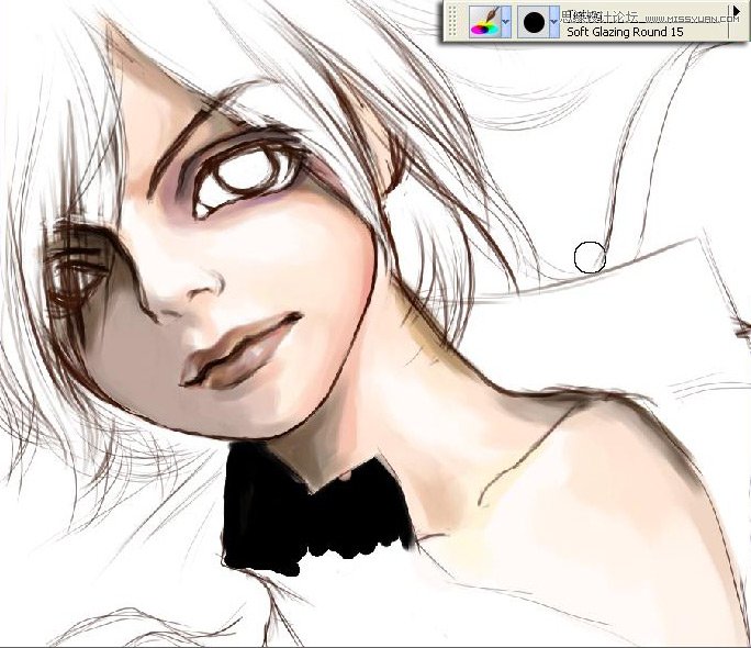 Painter繪制逼真的大眼美少年教程