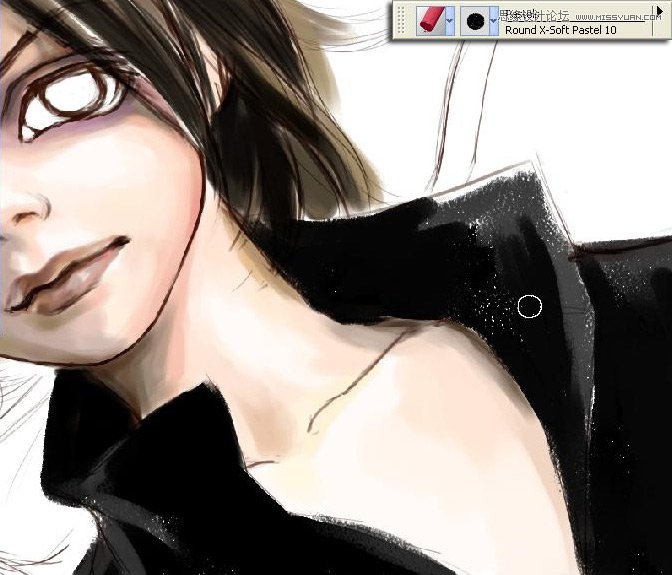 Painter繪制逼真的大眼美少年教程