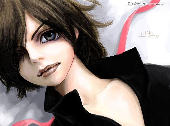 Painter繪制逼真的大眼美少年教程