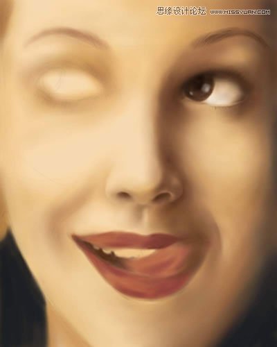 Painter手繪逼真的美女人物面部教程