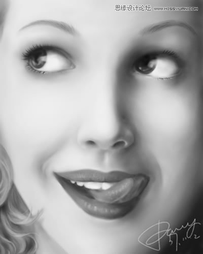 Painter手繪逼真的美女人物面部教程