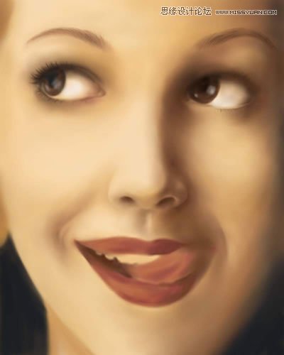 Painter手繪逼真的美女人物面部教程