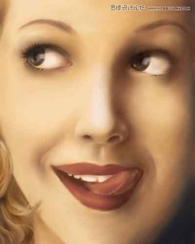 Painter手繪逼真的美女人物面部教程