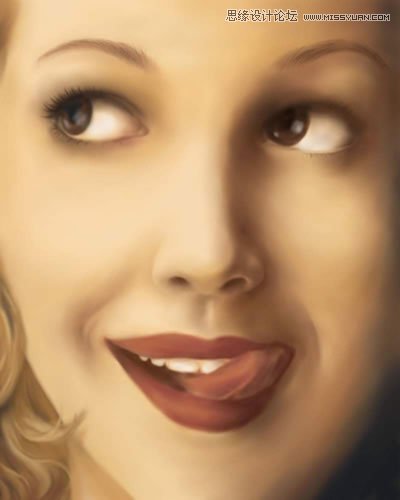 Painter手繪逼真的美女人物面部教程