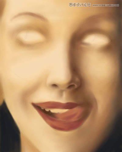 Painter手繪逼真的美女人物面部教程