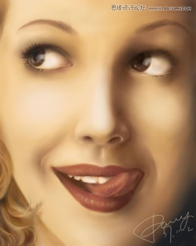 Painter手繪逼真的美女人物面部教程
