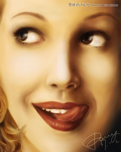 Painter手繪逼真的美女人物面部教程
