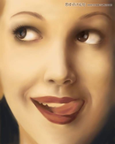 Painter手繪逼真的美女人物面部教程