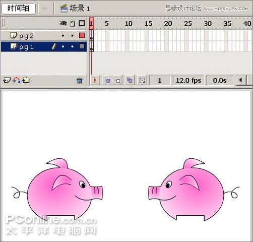 Flash制作有趣的親嘴豬動畫教程