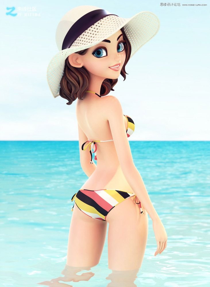 MAYA和MODO制作盛夏海邊唯美的女孩