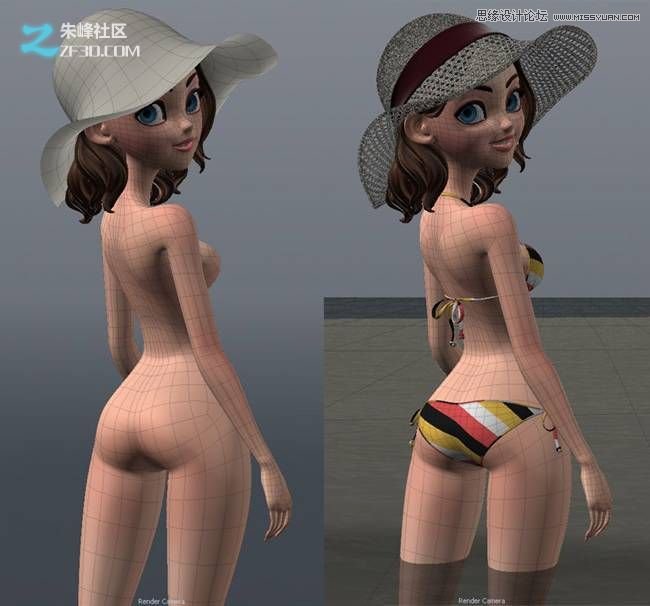 MAYA和MODO制作盛夏海邊唯美的女孩