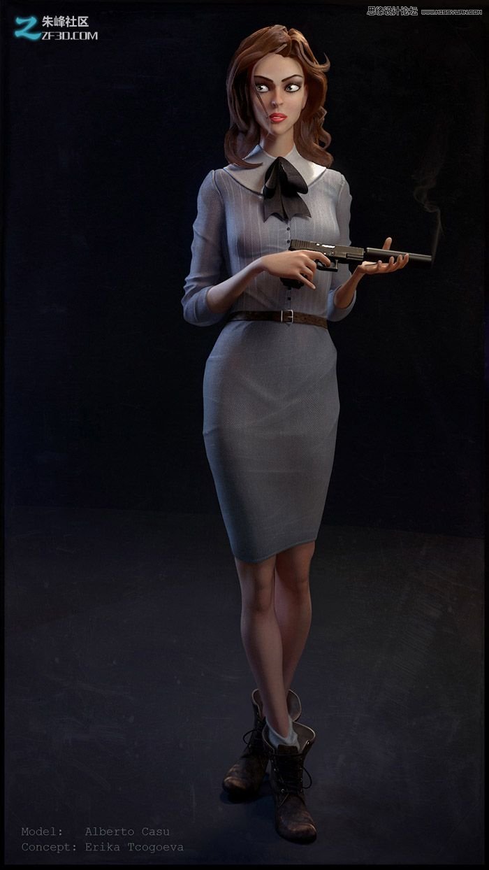 MAYA結合ZBRUSH制作美女殺手CG人物