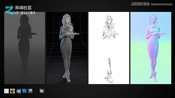 MAYA結合ZBRUSH制作美女殺手CG人物