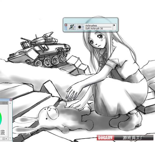 Painter繪制悲傷的女孩實例教程