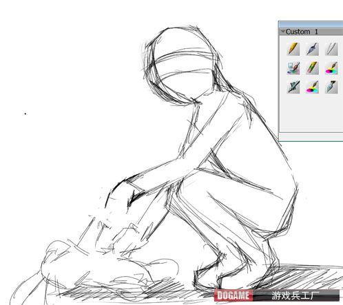 Painter繪制悲傷的女孩實例教程