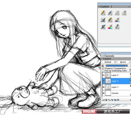 Painter繪制悲傷的女孩實例教程