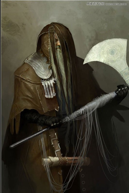 Painter繪制準備拿著斧頭的男巫教程