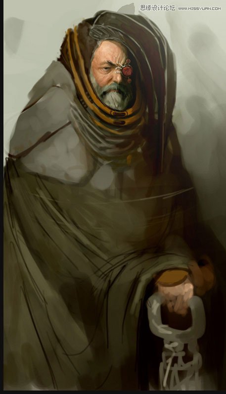 Painter繪制準備拿著斧頭的男巫教程