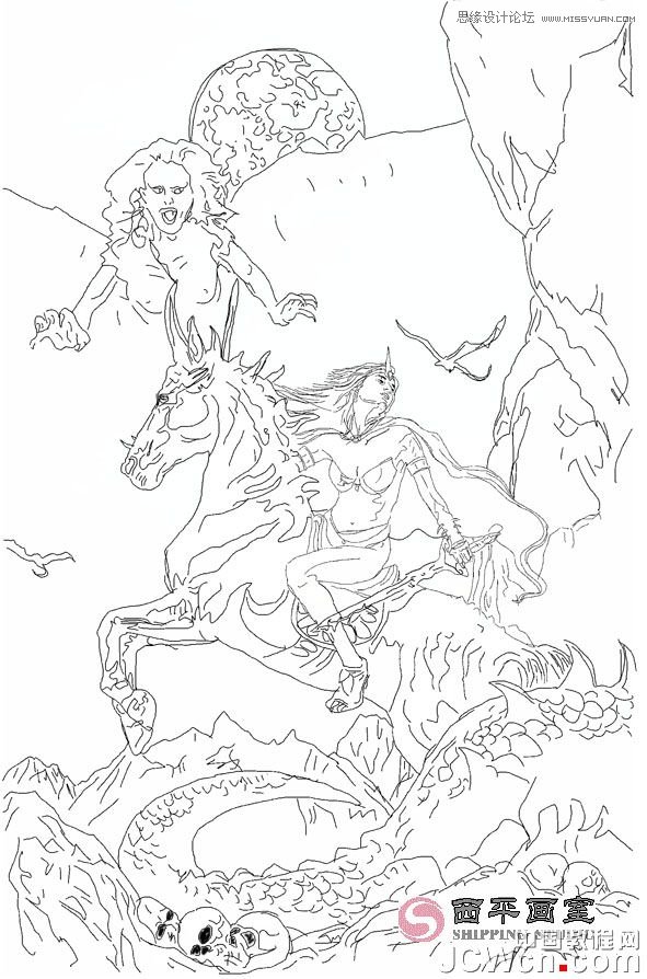 CorelDRAW巧用網格工具繪制惡魔谷插畫