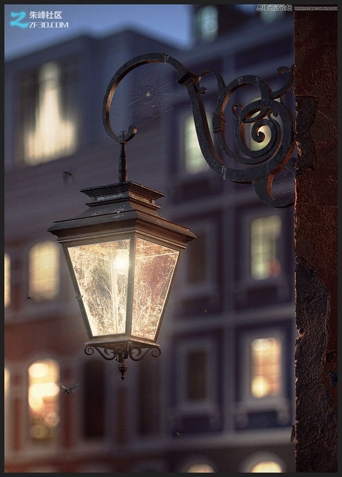 3dmax制作歐式風格的墻壁路燈效果