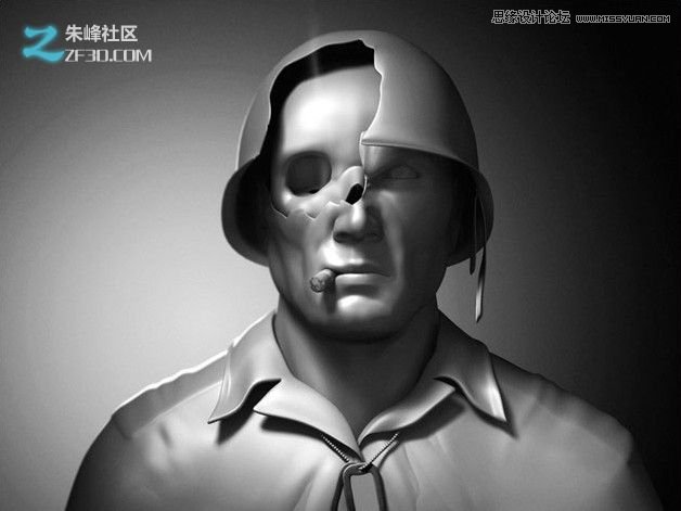 3DMAX制作科技獨眼怪人建模教程