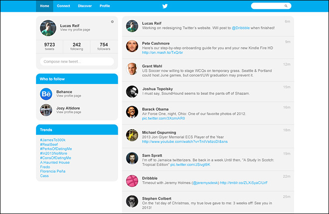 29例主流社交網站的非官方再設計欣賞