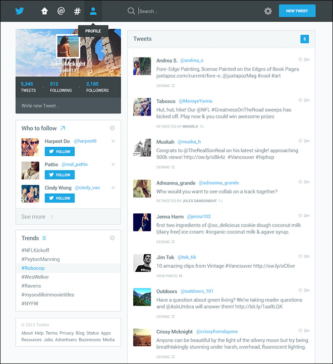 29例主流社交網站的非官方再設計欣賞