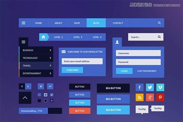clip_image002 30款精致大氣的的網(wǎng)頁UI套裝模板下載