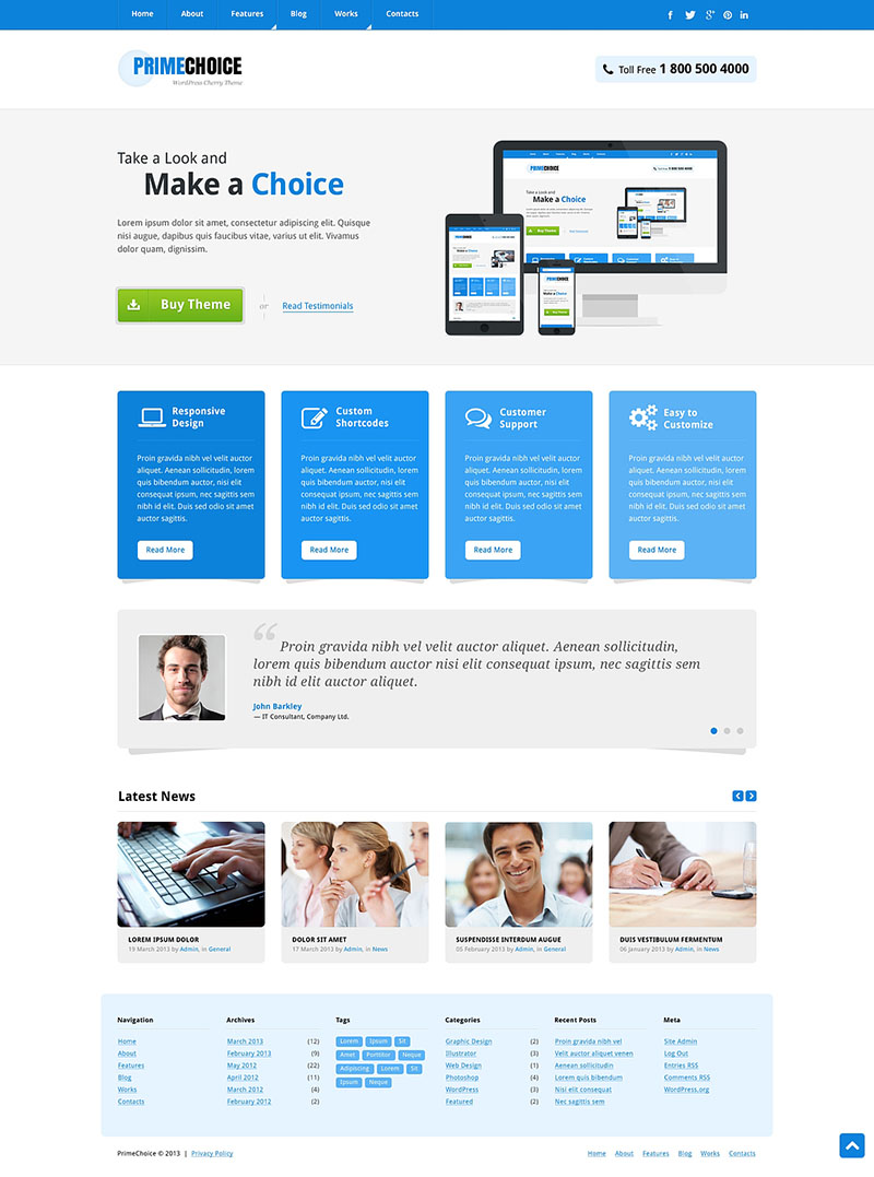 40款高質量的WordPress和Joomla模板