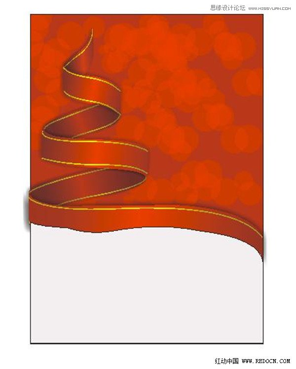 Coreldraw制作漂亮的圣誕節(jié)紅色絲帶