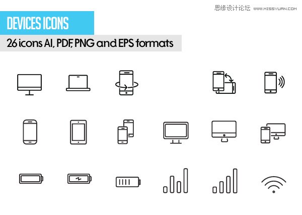 Free Vector Stroke Icons - 6 400多款簡潔風格的線性圖標打包下載