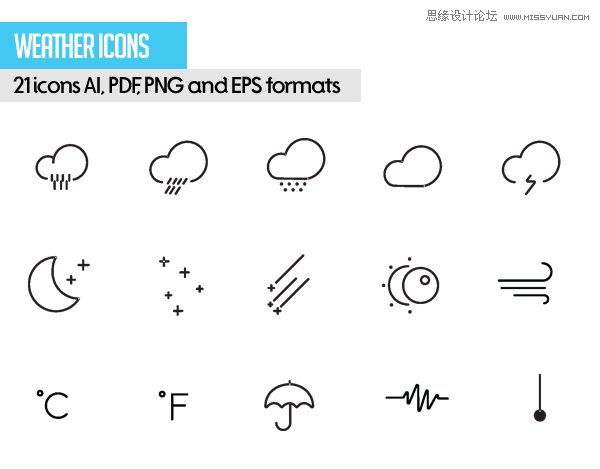 Free Vector Stroke Icons - 7 400多款簡潔風格的線性圖標打包下載